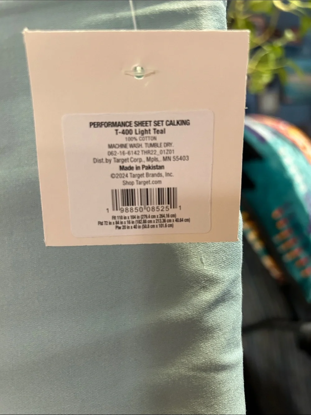 Threshold Pale Teal Blue Sheet Set. 100% cotton. Soft Solid Bedding